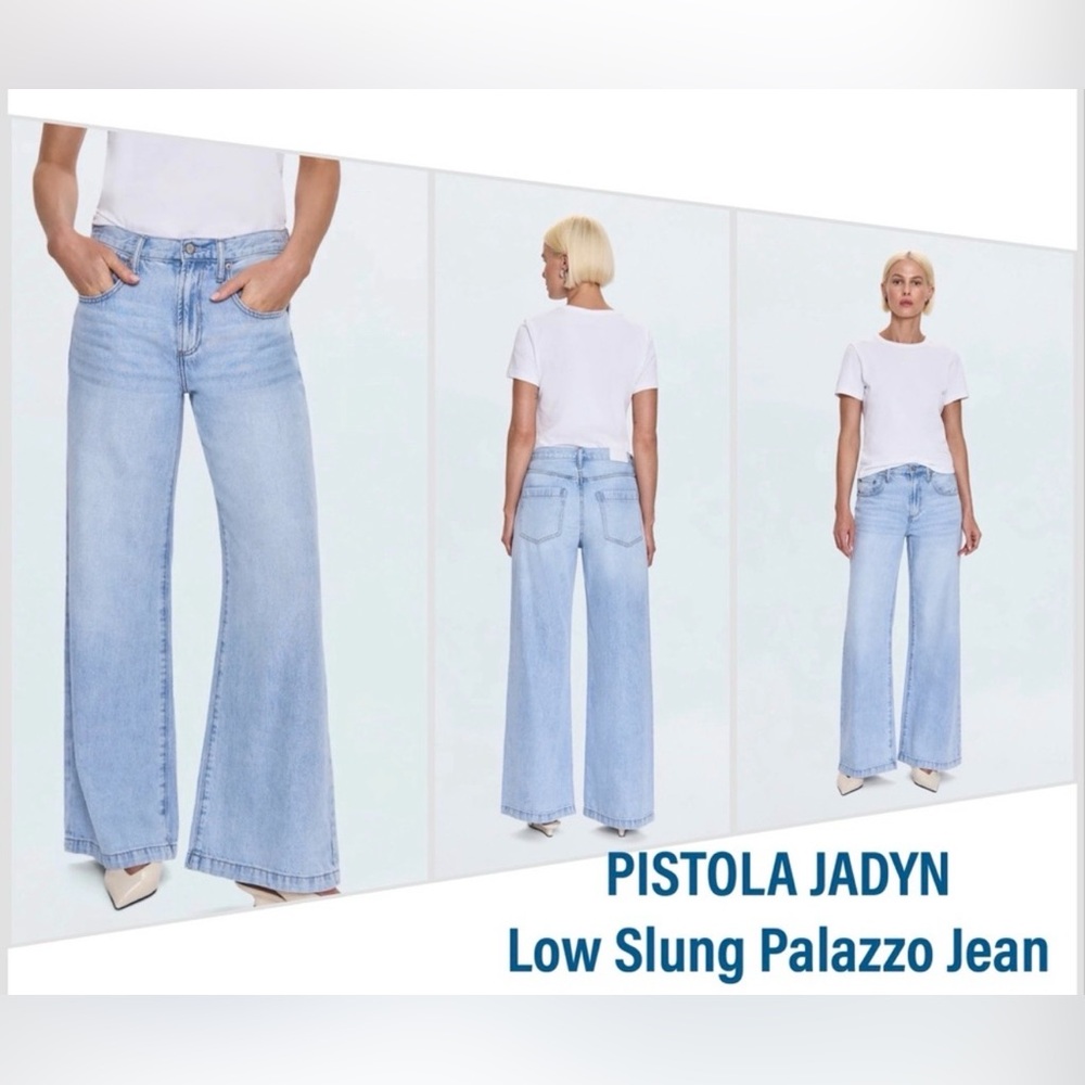PISTOLA JADYN
Low Slung Palazzo Jean
in Chateau - size 24 and 25 👖 💫